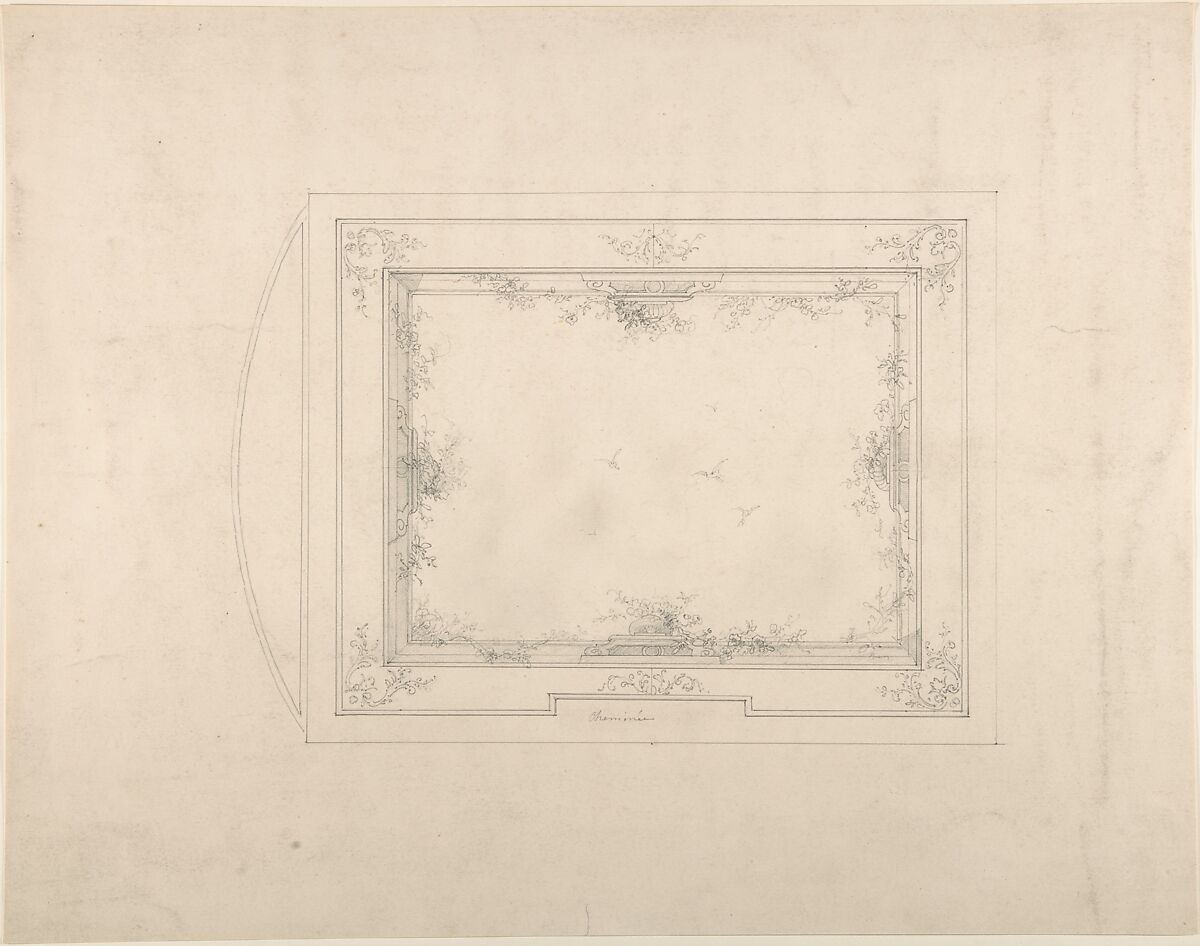 Designs for Ceiling, Charles Monblond (French, 19th century), Graphite 