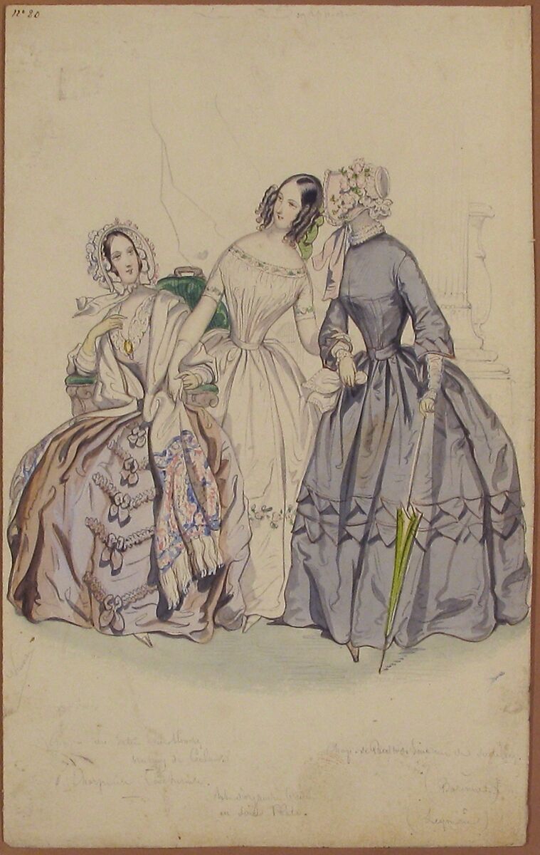 Costume Design, Pierre-Numa Bassaget, called Numa (French, active 1830–54), Pen and brown ink, watercolor, graphite