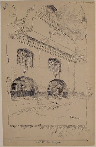 Drawing for Book Illustration, "Cour des femmes à la Conciergerie", Georges-Bertin Scott (French, Paris, 1873–1942)