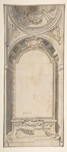 Architectural Design with an Altarpiece Framed in a Niche and Surmounted by a Dome