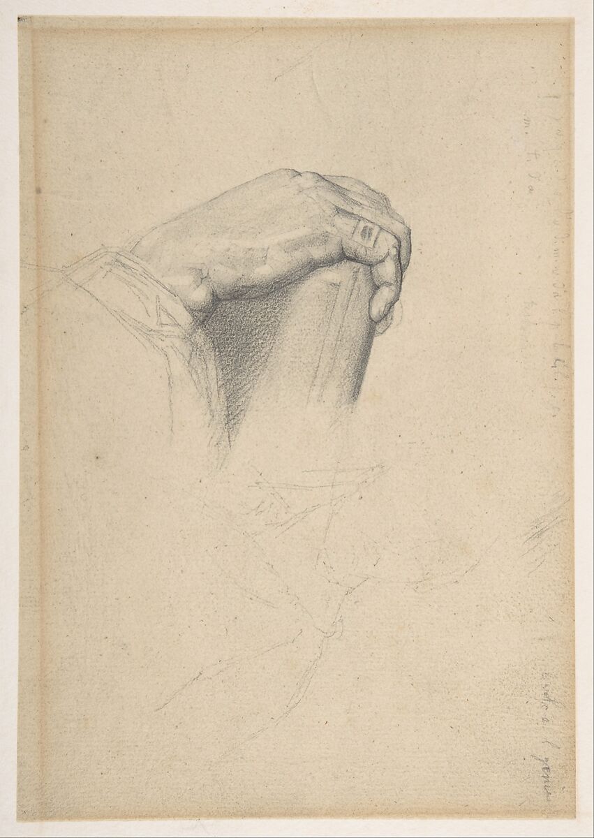The Hand of Poussin, after Ingres, Georges Seurat (French, Paris 1859–1891 Paris), Graphite 