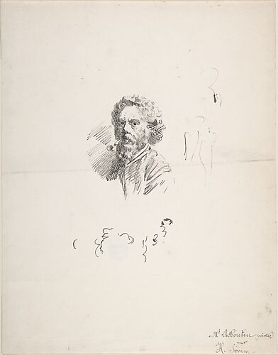 Portrait of Marcellin Desboutin (recto); sketch of head (verso)