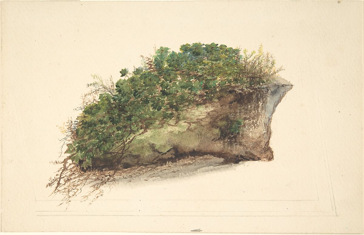 Study of a piece of turf, Anonymous, British, early 19th century, Watercolor over graphite on buff-colored paper 