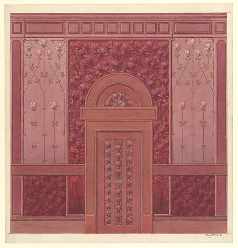 Design for Wall Elevation with Magnolias