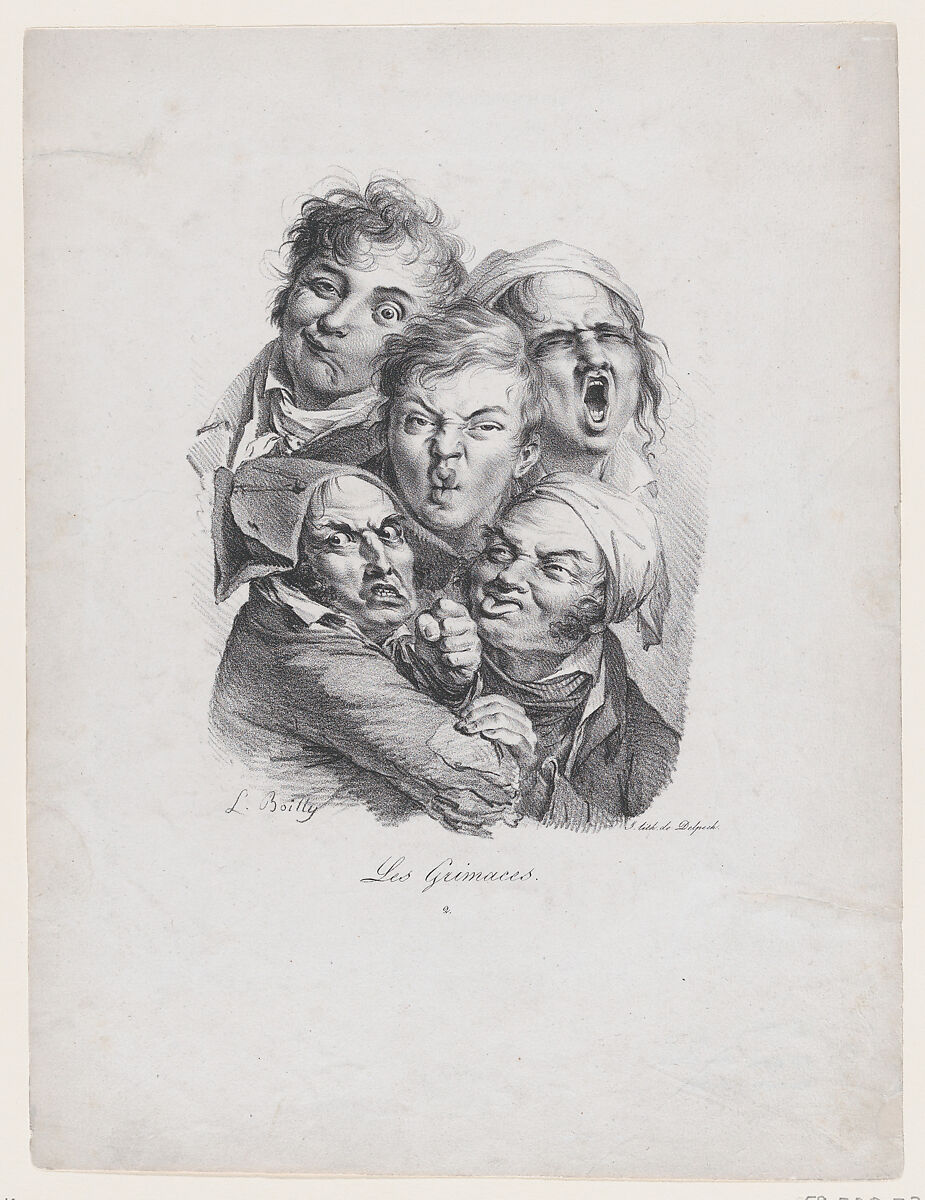 The Grimaces, Louis Léopold Boilly (French, La Bassée 1761–1845 Paris), Lithograph 