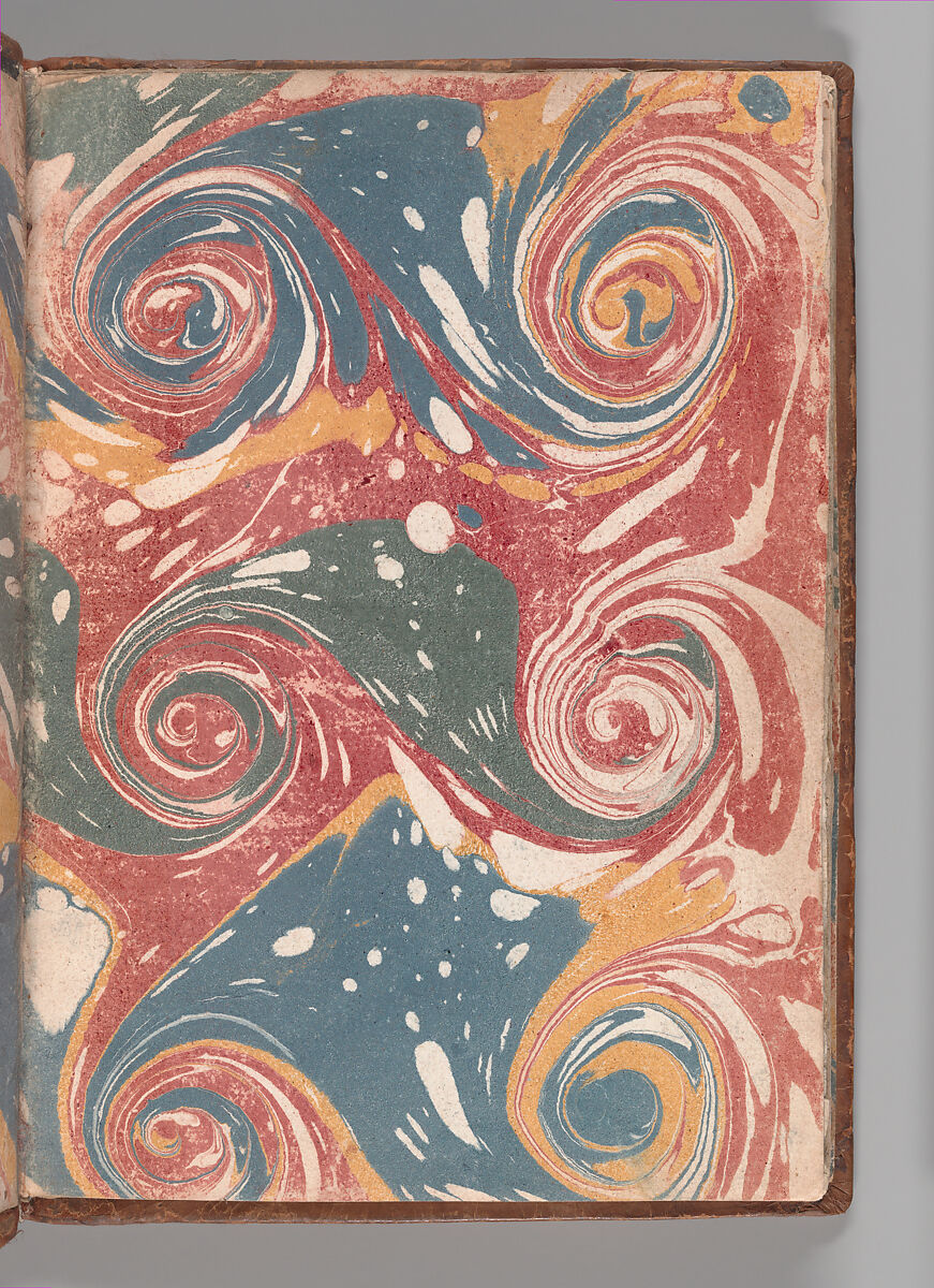 Notebook with Views of the Excavations at Herculaneum and of Other Italian Cities, Jérôme Charles Bellicard (French, Paris 1726–1786 Paris), Notebook of 55 pages on 29 leaves. Last leaf is hinged onto blank leaf. Two leaves are numbered 36 bis and 37 bis (in addition to pages 36, 37). Four leaves are missing between pages 1 and 2; one leaf is missing between pages 7 and 8; two leaves are missing between pages 23 and 24; two leaves are missing between pages 39 and 40; two leaves are missing between pages 51 and 52. Late-eighteenth-century or early-nineteenth-century sprinkled leather binding with marbleized endpapers.