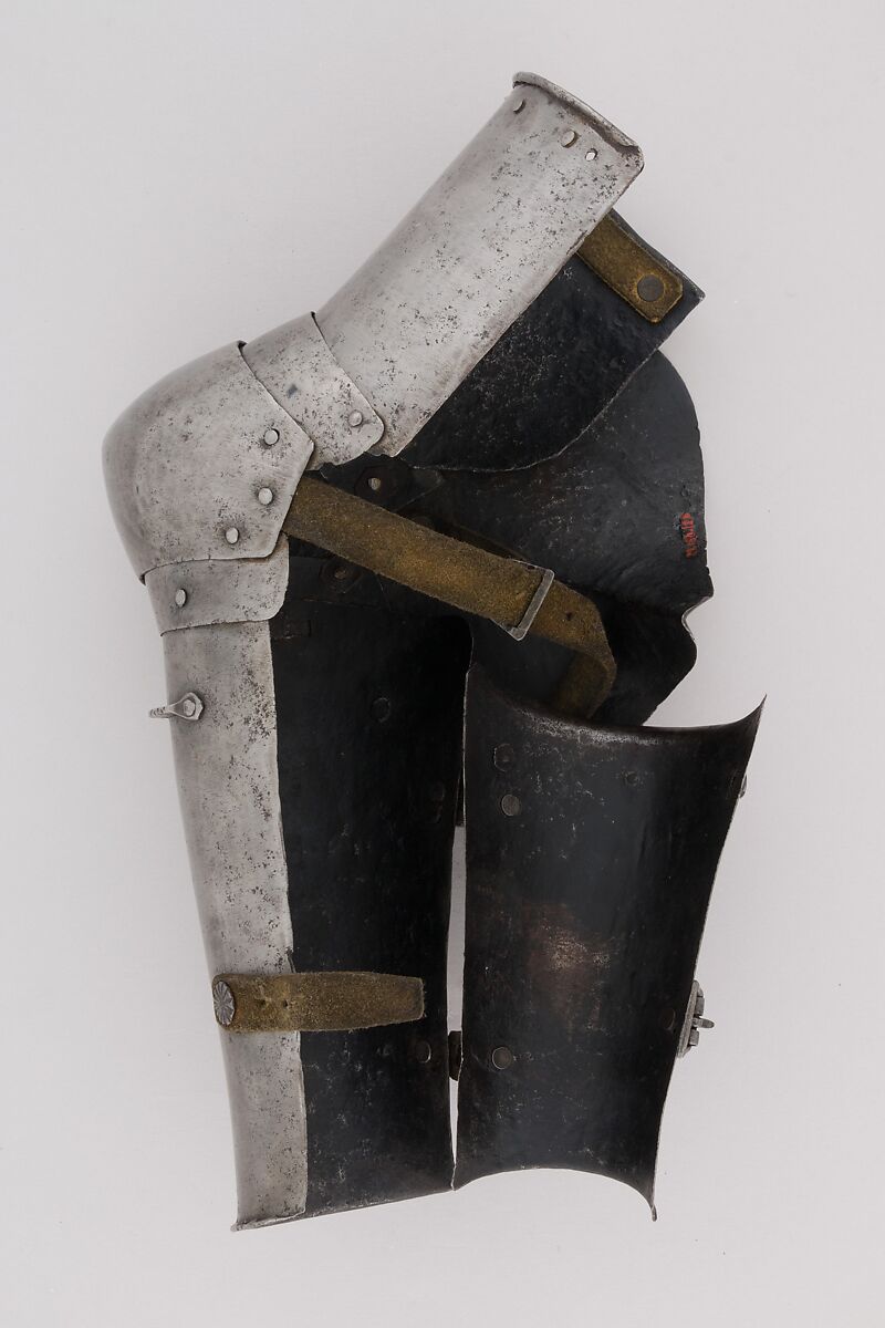 Outer Plate of a Forearm Defense (Vambrace), Steel, leather, Italian