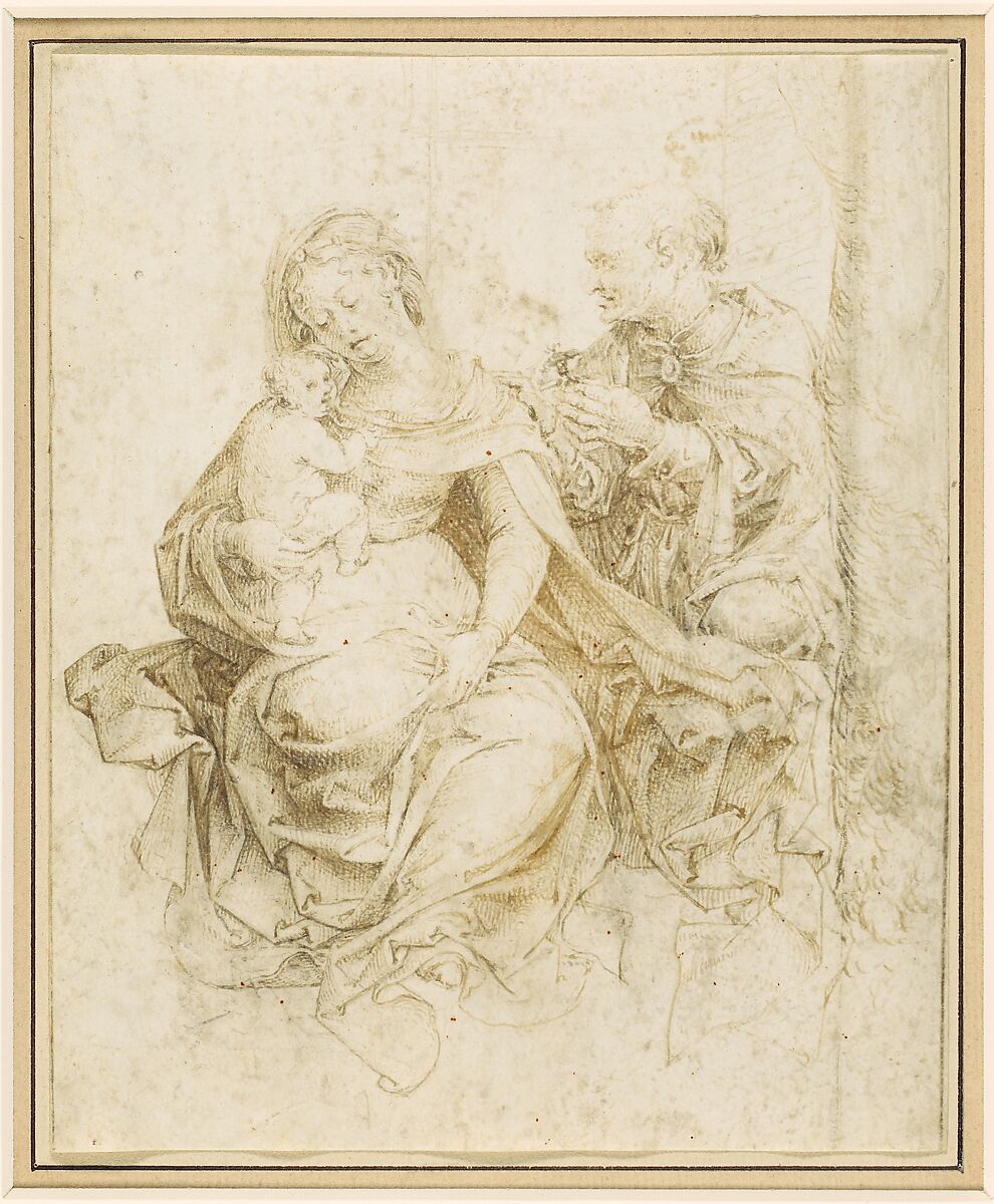 The Holy Family, Jan Gossart (called Mabuse) (Netherlandish, Maubeuge ca. 1478–1532 Antwerp (?)), Pen and two shades of brown ink over remains of black chalk