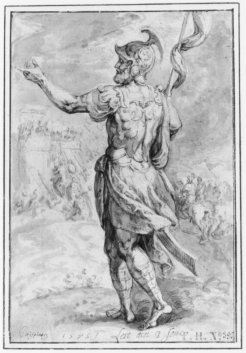 Levi Avenging the Honor of his Sister Dinah, Crispijn van den Broeck (Netherlandish, Mechelen ca. 1524–ca. 1591 Antwerp), Pen and brown ink and gray wash over black chalk, main lines indented for transfer