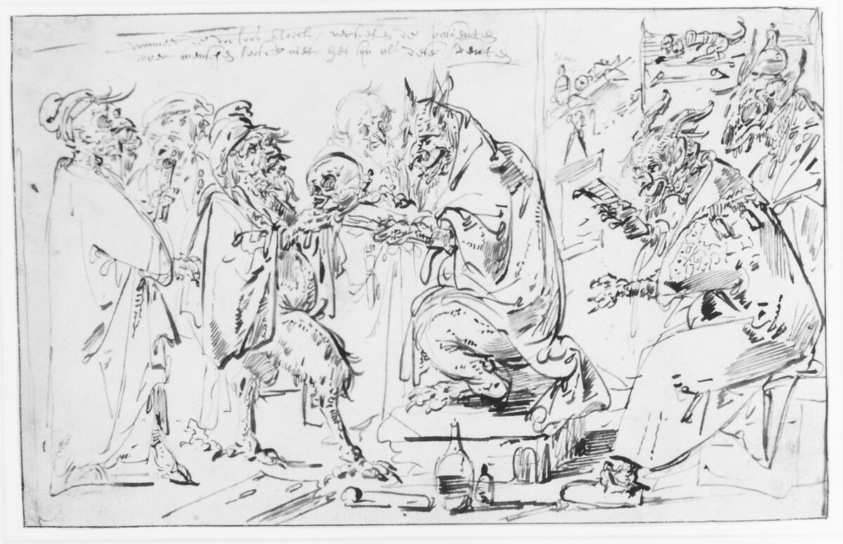 Diablerie: A Satire on the Medical Profession, Andries Both (Dutch, Utrecht ca. 1612–1641 Venice), Pen and brown ink