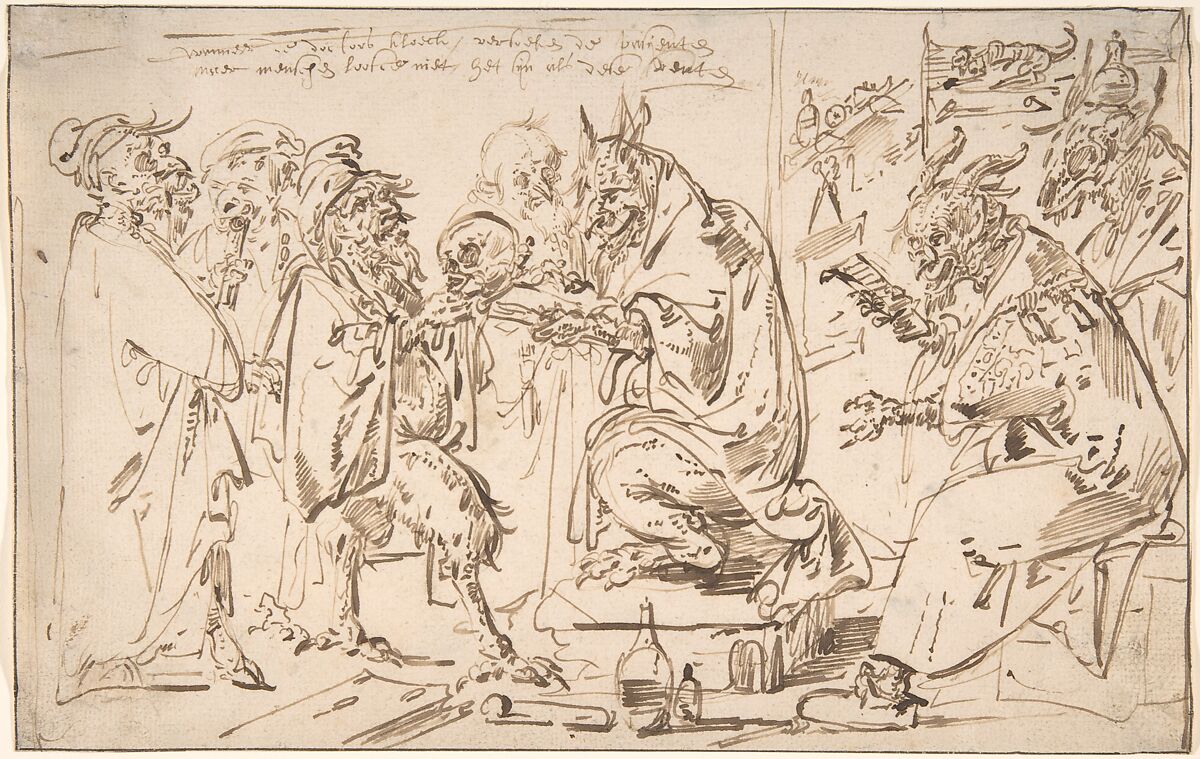 Diablerie: A Satire on the Medical Profession, Andries Both (Dutch, Utrecht ca. 1612–1641 Venice), Pen and brown ink 