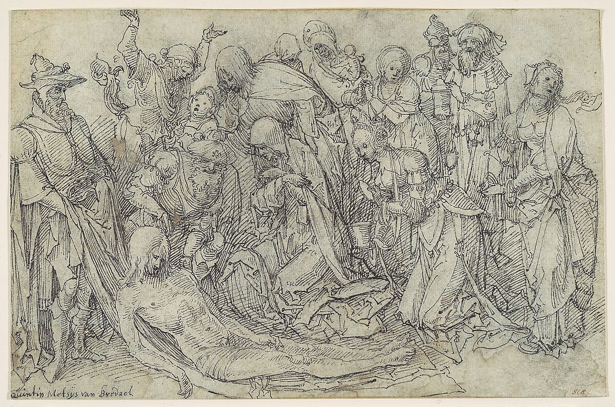 The Lamentation, Circle of Jan de Beer (Netherlandish, Antwerp ca. 1475–1528 Antwerp), Pen and black ink, over black chalk