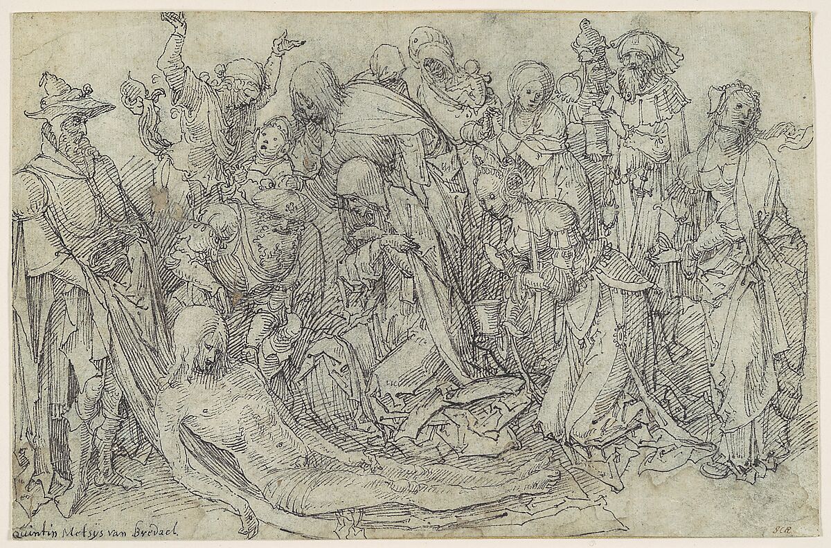 The Lamentation, Circle of Jan de Beer (Netherlandish, Antwerp ca. 1475–1528 Antwerp), Pen and black ink, over black chalk