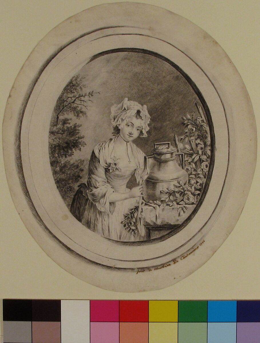 Perrette, ou la petite laitière, Montbrian De Chateauvieux, Graphite, pen and black ink