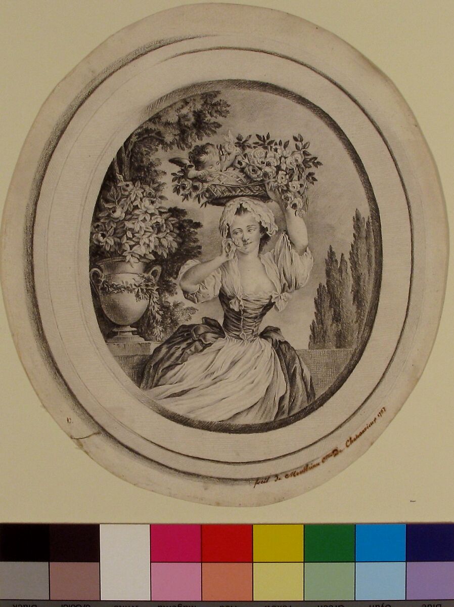 Marton, ou la jeune bouquetière, Montbrian De Chateauvieux, Graphite, pen and black ink