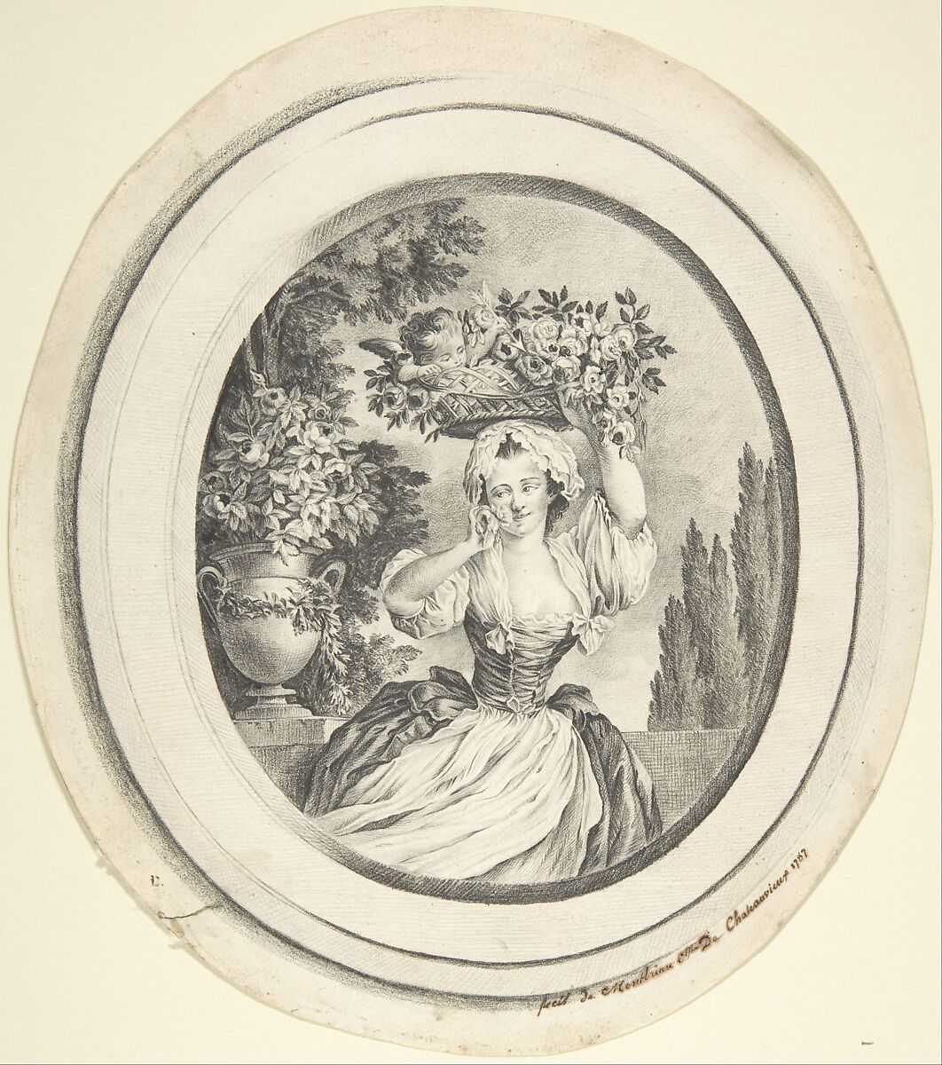 Marton, ou la jeune bouquetière, Montbrian De Chateauvieux, Graphite, pen and black ink 