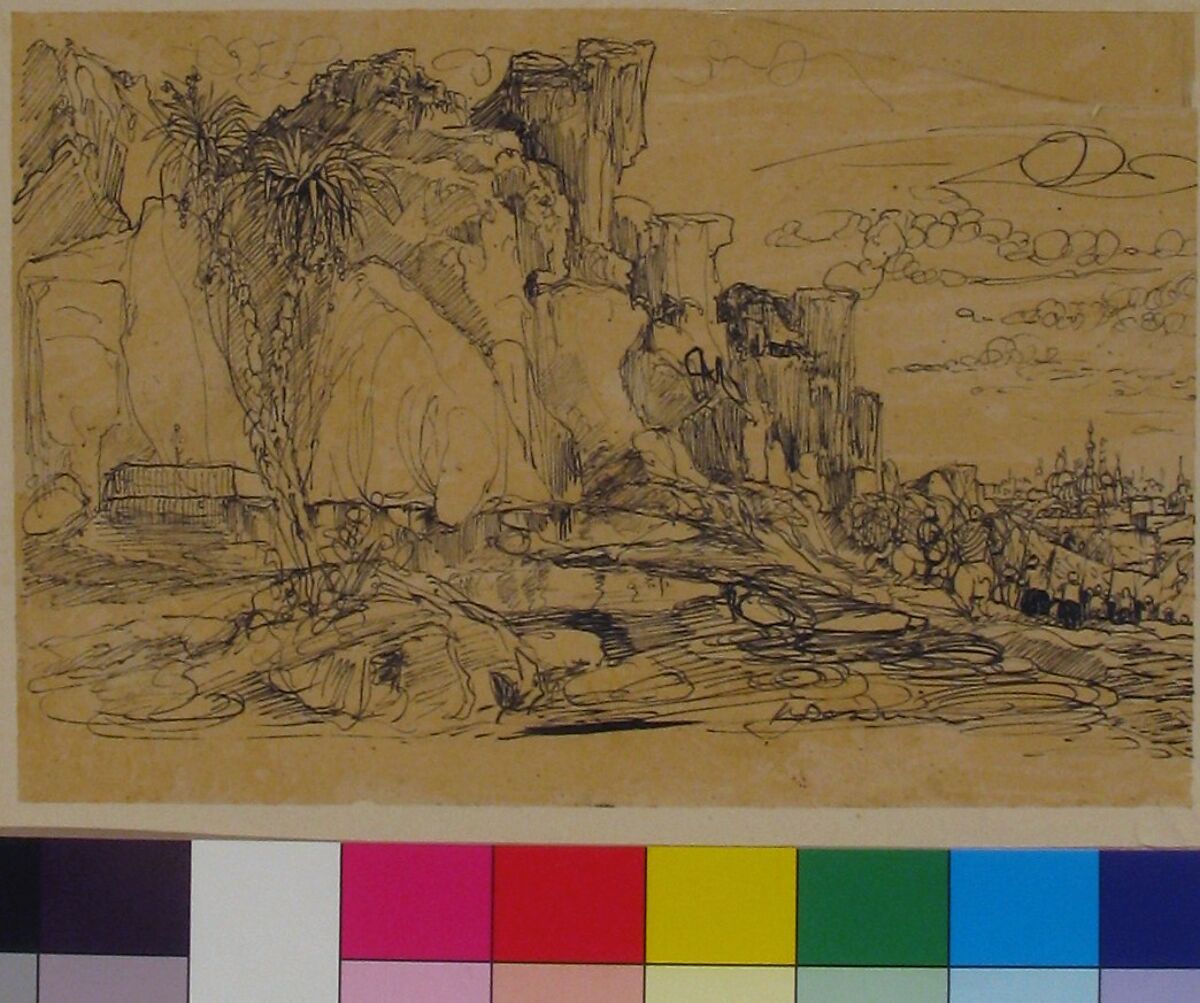 Caucasian Landscape, Rodolphe Bresdin (French, Montrelais 1822–1885 Sèvres), Pen and black ink