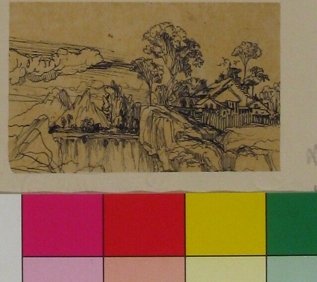 Little Maritime Village, Rodolphe Bresdin (French, Montrelais 1822–1885 Sèvres), Pen and black ink