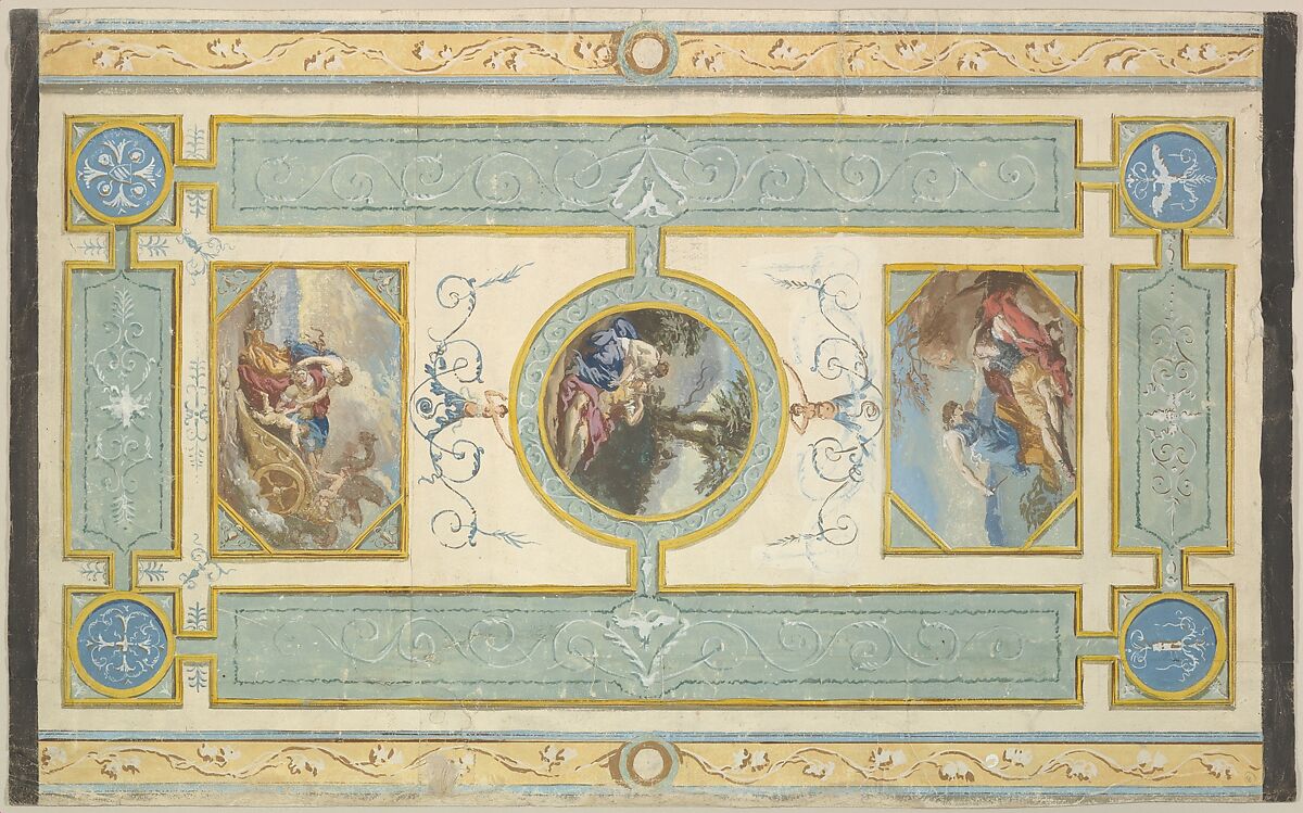 Study for a Ceiling, Jean Jacques Lagrenée (French, Paris 1739–1821 Paris), Gouache 