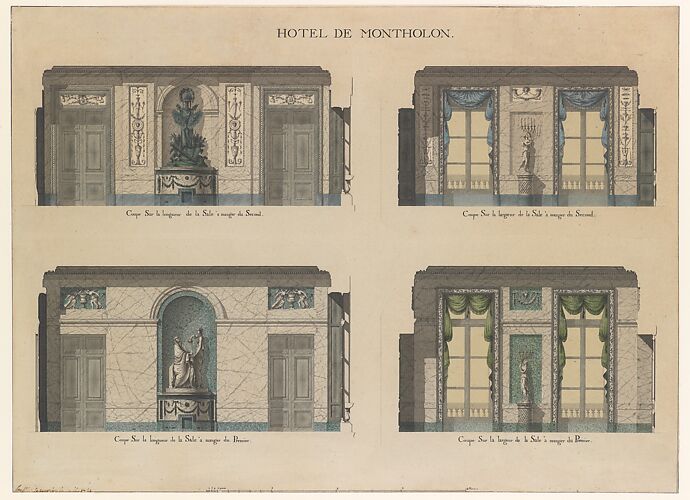 Longitudinal and Cross Sections of the Dining Rooms of the Hôtel de Montholon