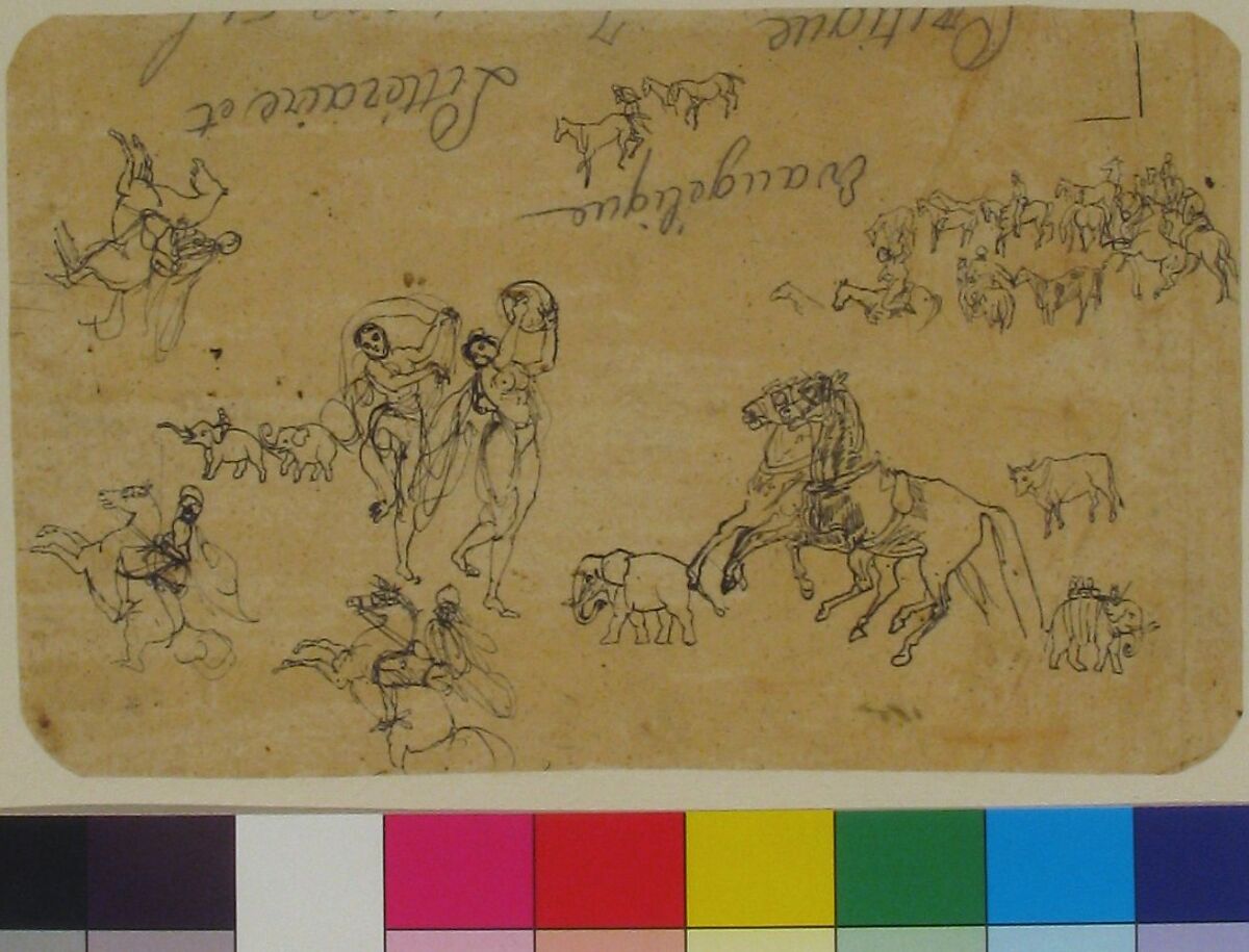 Various Studies, Rodolphe Bresdin (French, Montrelais 1822–1885 Sèvres), Graphite, pen and black ink