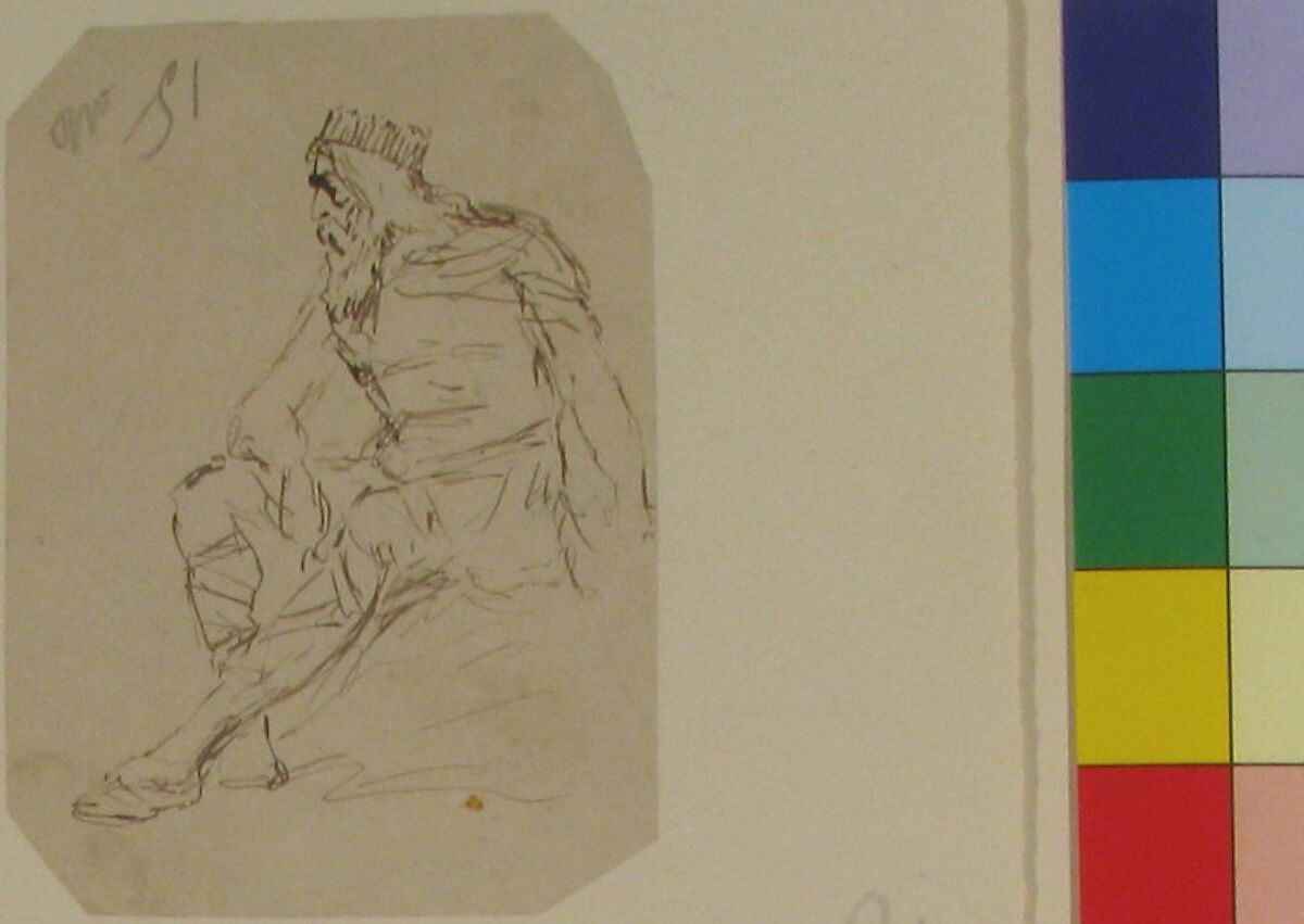 Study of a King, Rodolphe Bresdin (French, Montrelais 1822–1885 Sèvres), Pen and brown ink