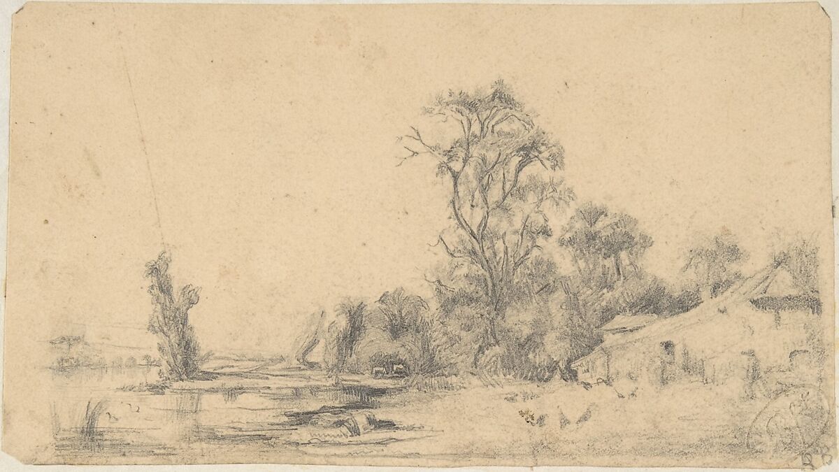 Banks of the Seine, Rodolphe Bresdin (French, Montrelais 1822–1885 Sèvres), Graphite 