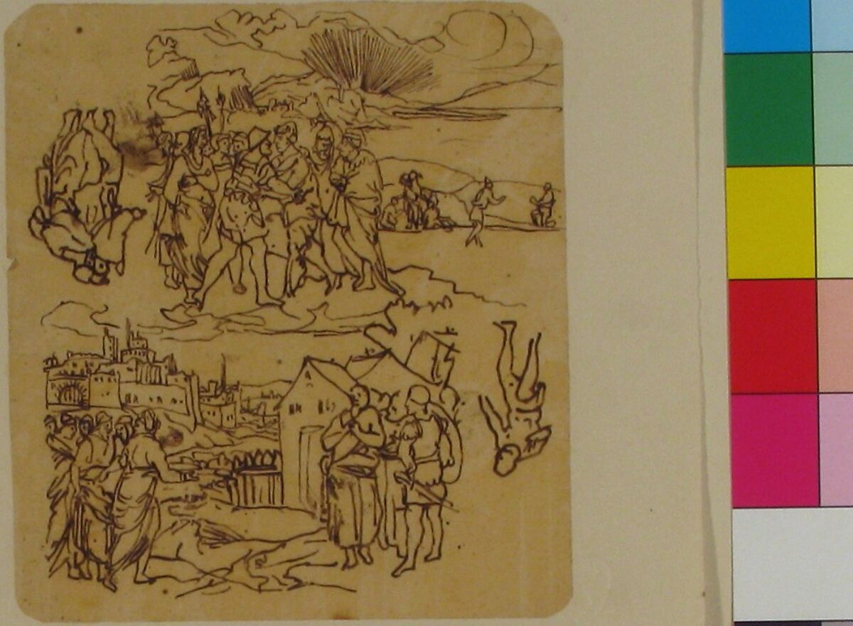 Sketches for Biblical Scenes, Rodolphe Bresdin (French, Montrelais 1822–1885 Sèvres), Pen and brown ink
