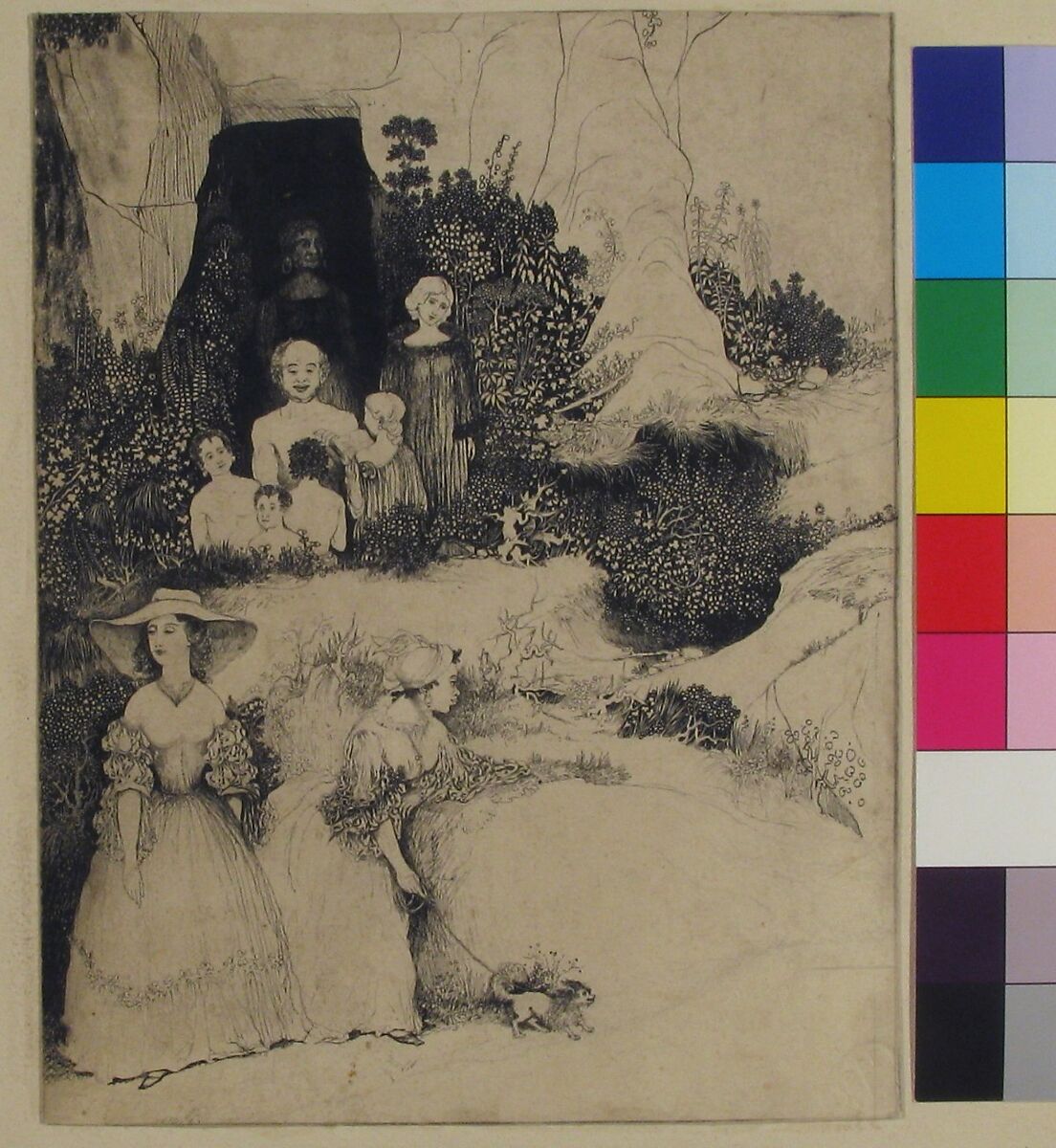 Group of Figures (drawing for a Review), Rodolphe Bresdin (French, Montrelais 1822–1885 Sèvres), Pen and black ink