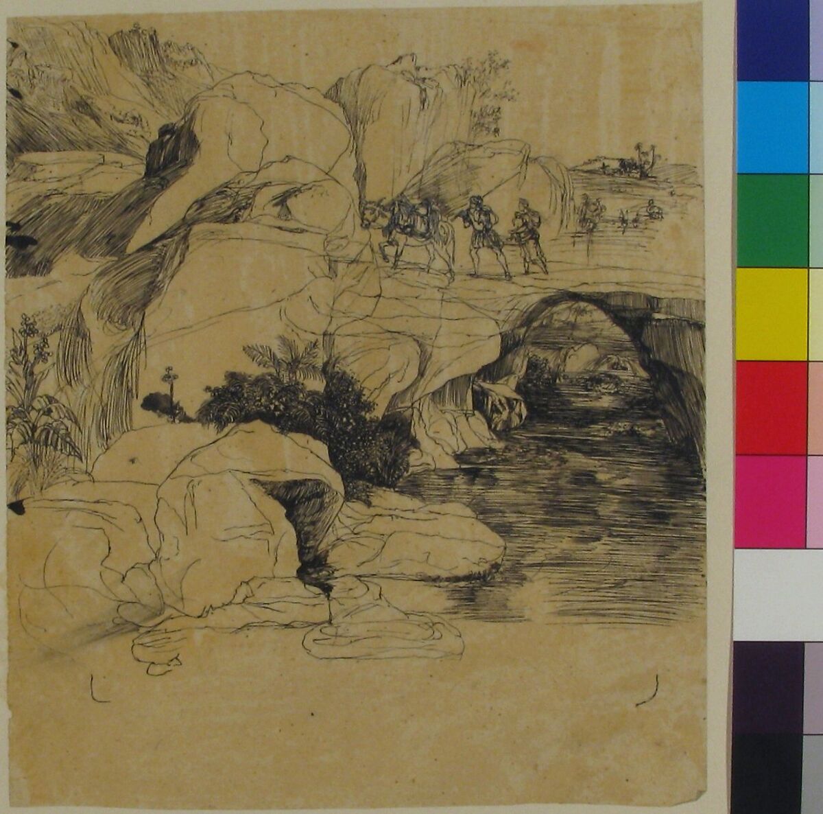 The Mountain Stream, Rodolphe Bresdin (French, Montrelais 1822–1885 Sèvres), Pen and black ink