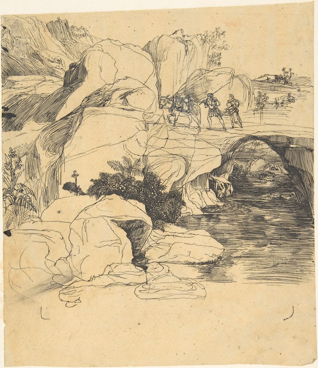 The Mountain Stream, Rodolphe Bresdin (French, Montrelais 1822–1885 Sèvres), Pen and black ink 