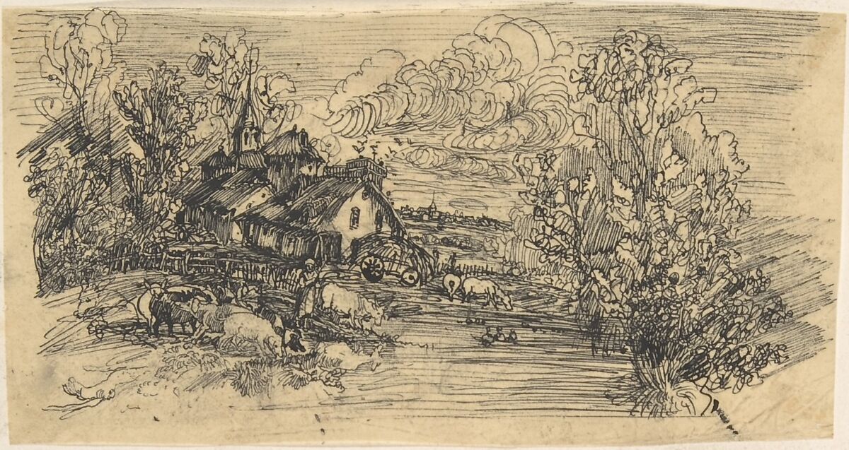 The Farm, Rodolphe Bresdin (French, Montrelais 1822–1885 Sèvres), Pen and black ink 