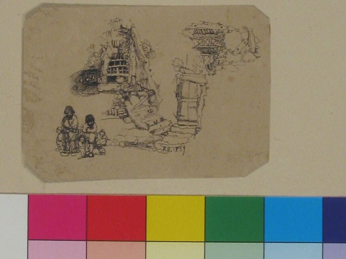 House in the Rocks, Rodolphe Bresdin (French, Montrelais 1822–1885 Sèvres), Pen and black ink