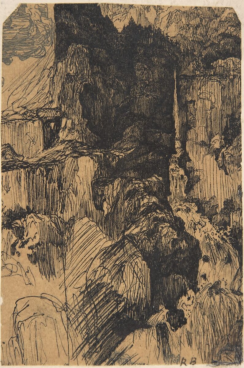 The Crevasse, Rodolphe Bresdin (French, Montrelais 1822–1885 Sèvres), Pen and black ink 