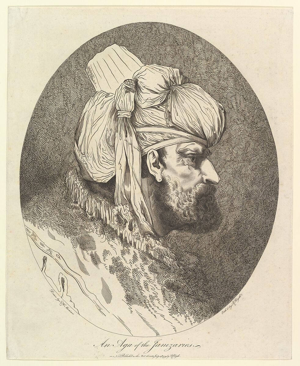 An Aga of the Janizaries, Etched and published by Robert Blyth (British, ca. 1750–1784), Etching with touches of stippling 