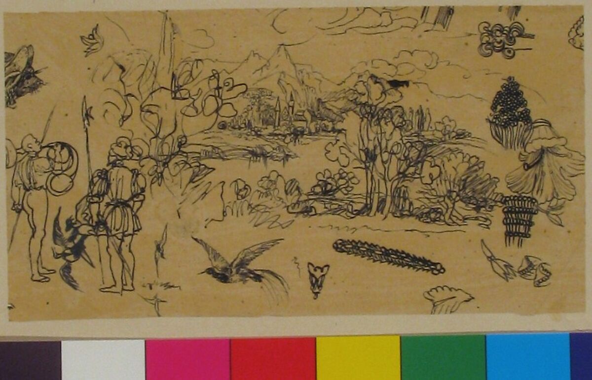 Studies, Rodolphe Bresdin (French, Montrelais 1822–1885 Sèvres), Pen and black ink