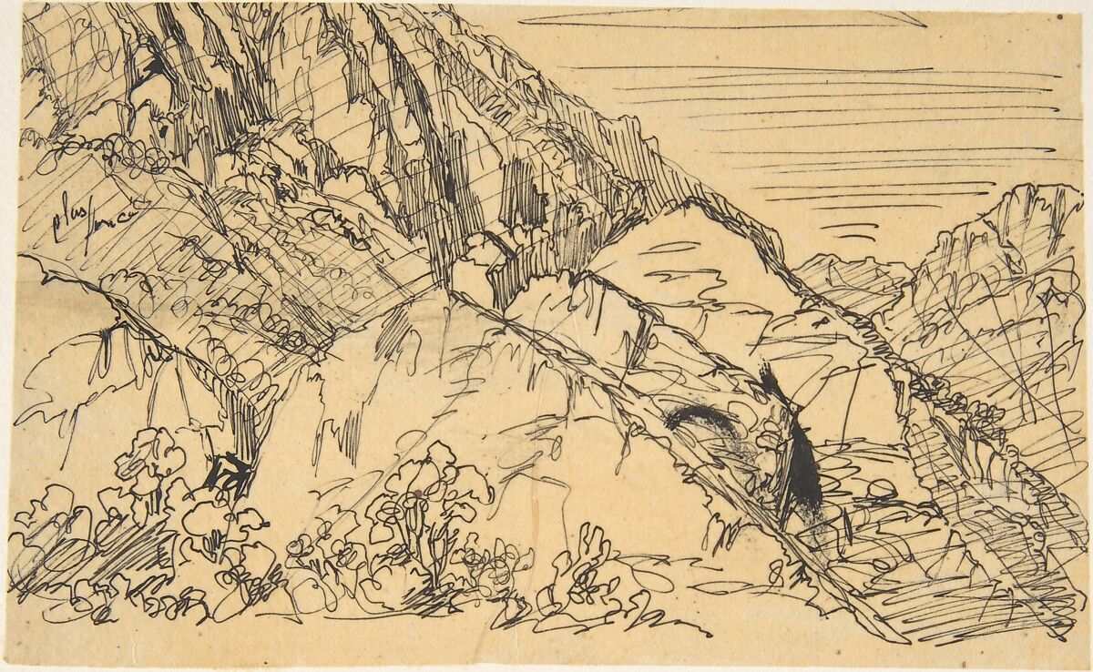 Mountainous Site, Rodolphe Bresdin (French, Montrelais 1822–1885 Sèvres), Pen and black ink 