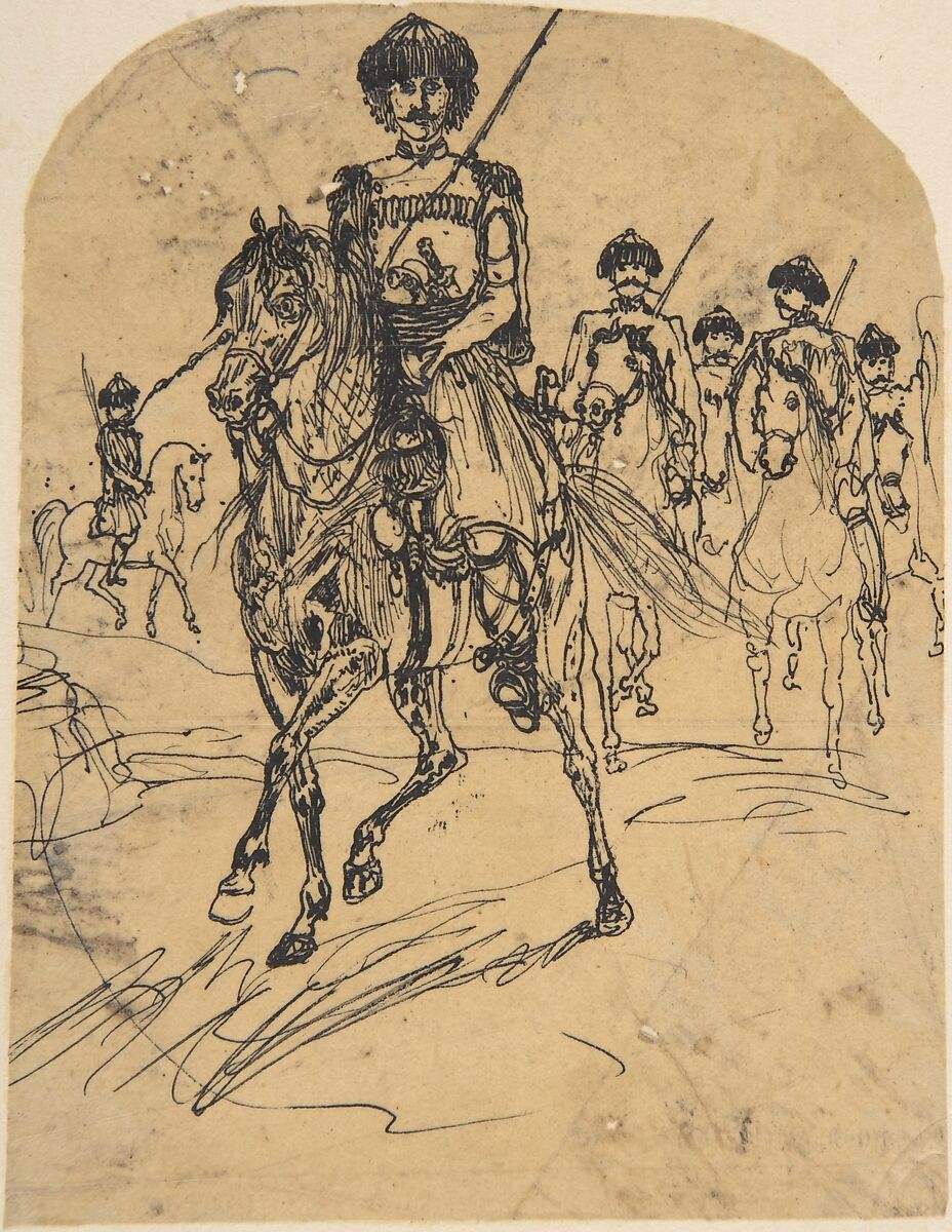 Muscovite Rider, Rodolphe Bresdin (French, Montrelais 1822–1885 Sèvres), Pen and black ink 