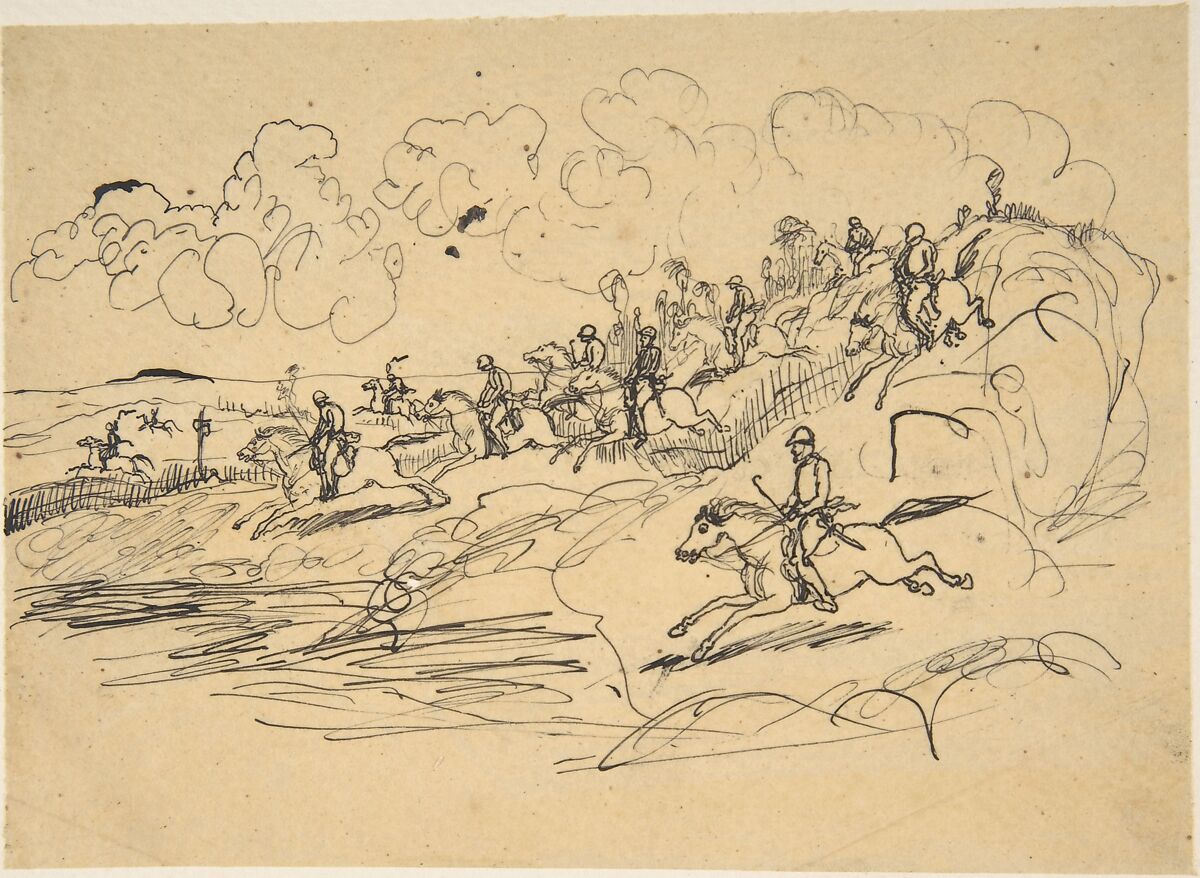 The Hunt, Rodolphe Bresdin (French, Montrelais 1822–1885 Sèvres), Pen and black ink 