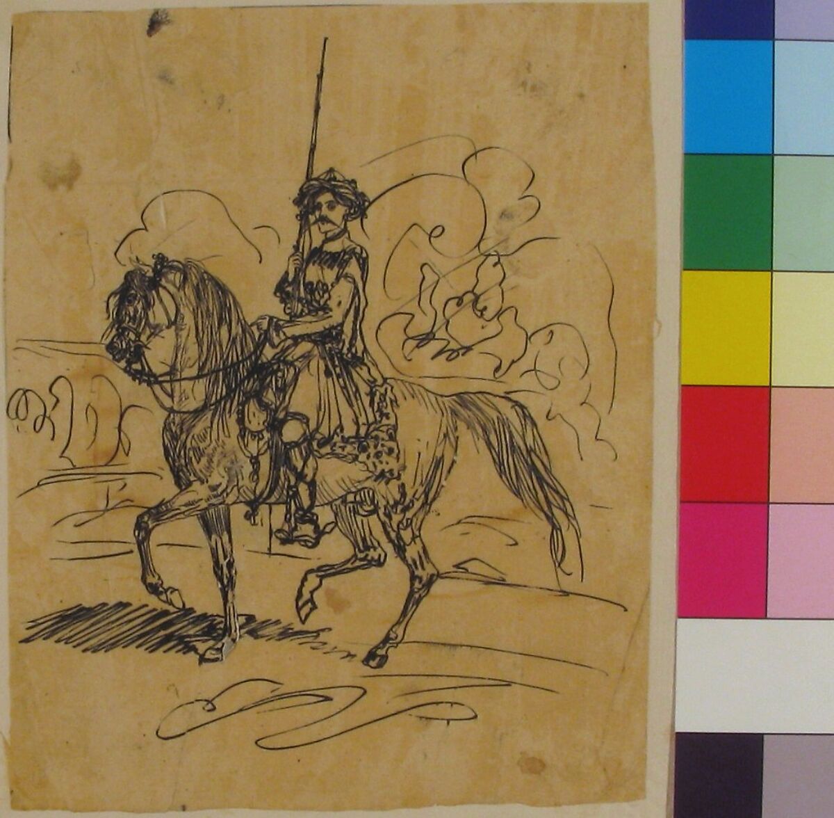 Oriental Rider, Rodolphe Bresdin (French, Montrelais 1822–1885 Sèvres), Pen and black ink