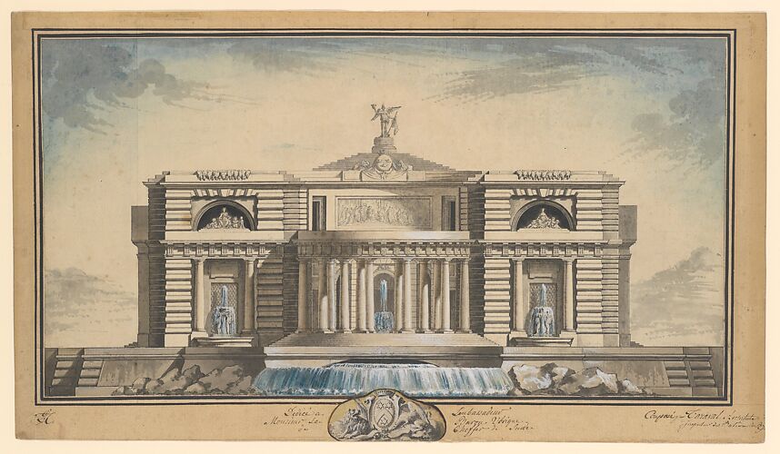 Design for a Neoclassical Building, Thought to be a School of Arts for the City of Stockholm