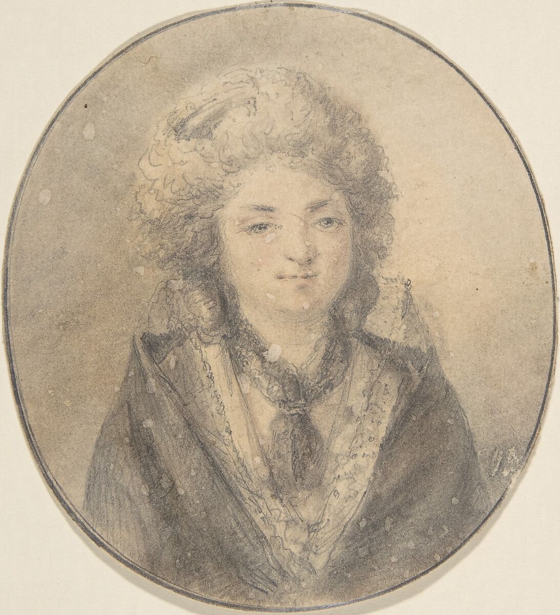 Bust of a Woman, Anonymous, French, 18th century, Graphite 