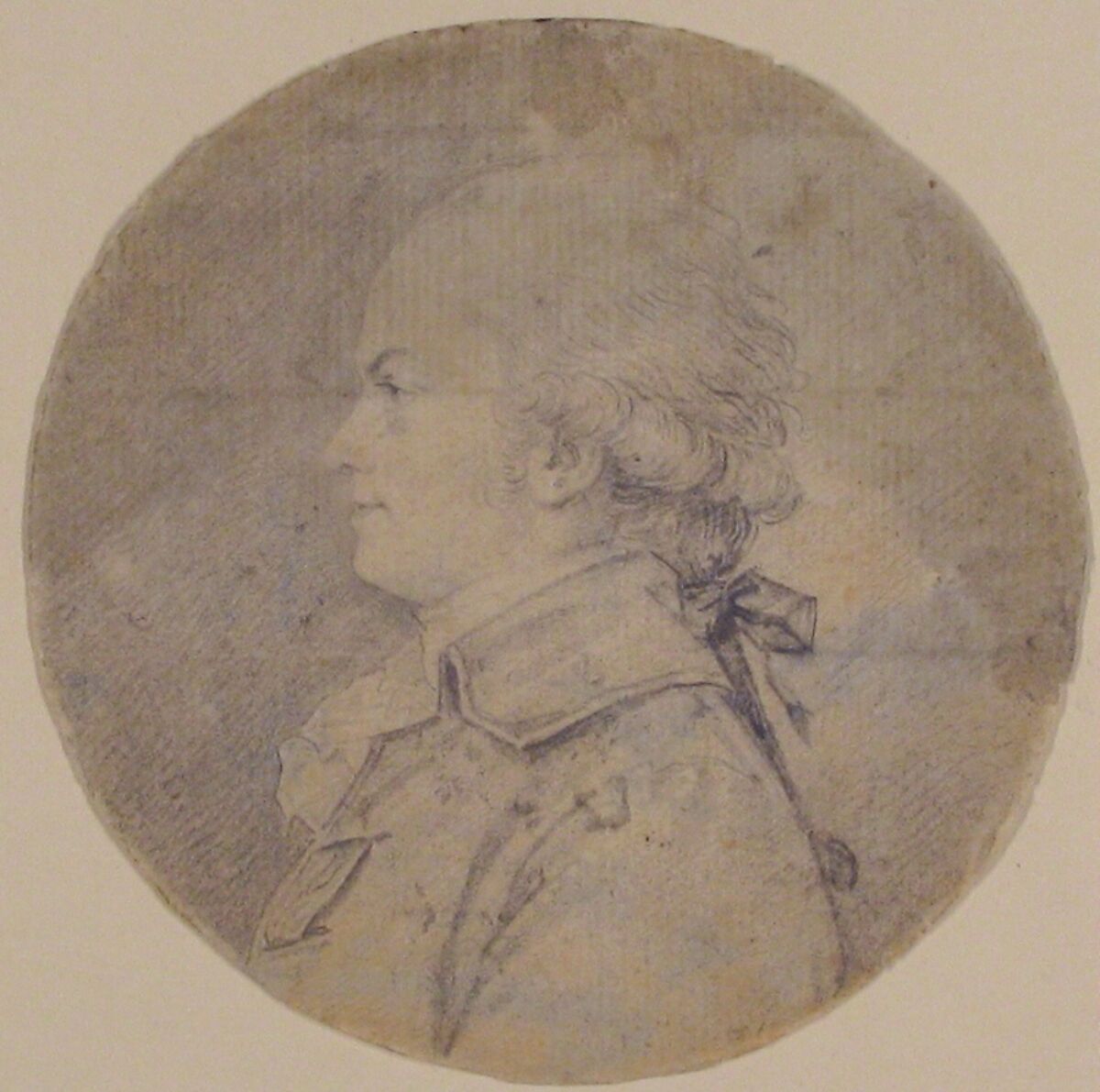 Bust of a Man, Anonymous, French, 18th century, Graphite