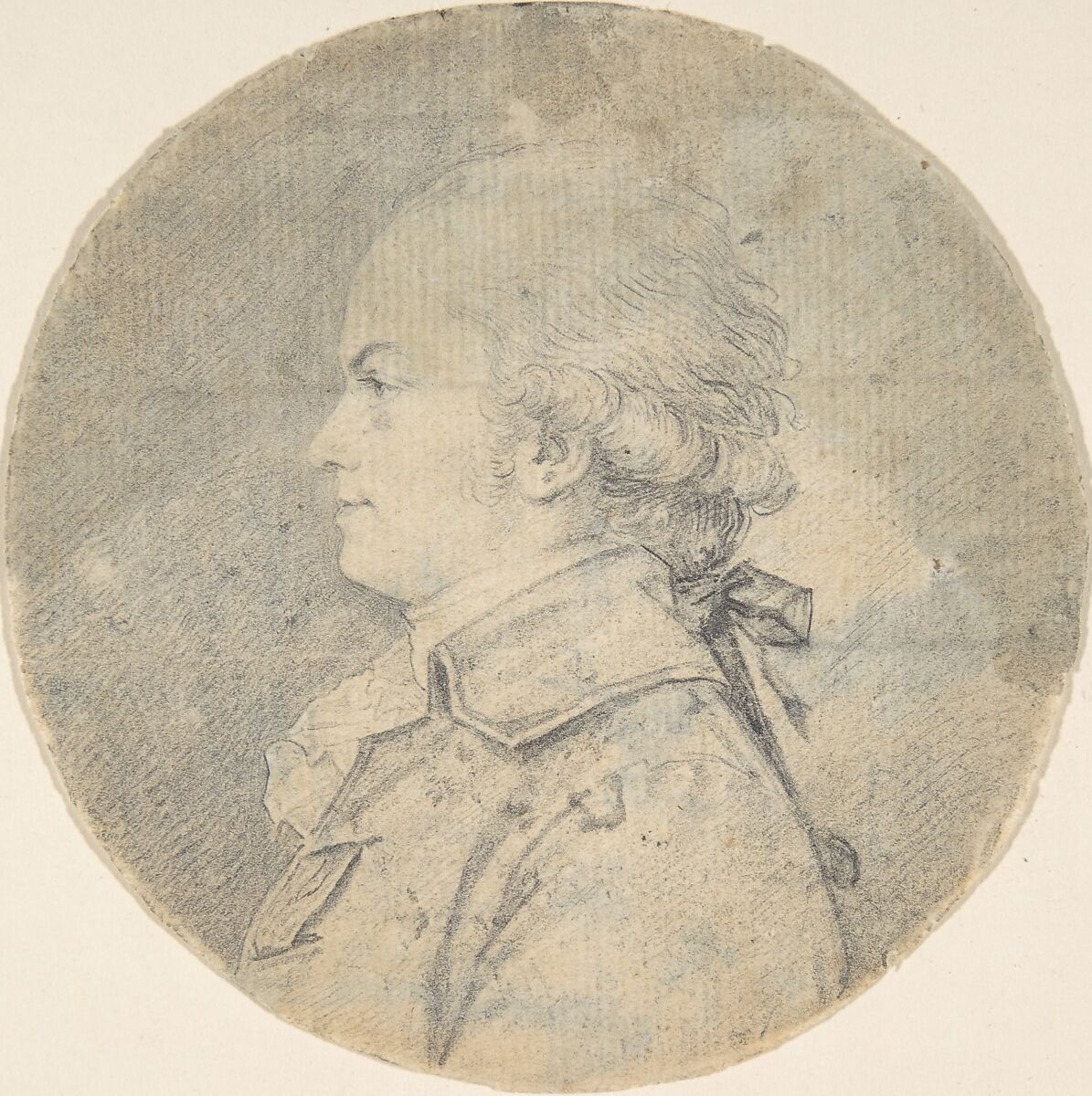 Bust of a Man, Anonymous, French, 18th century, Graphite 