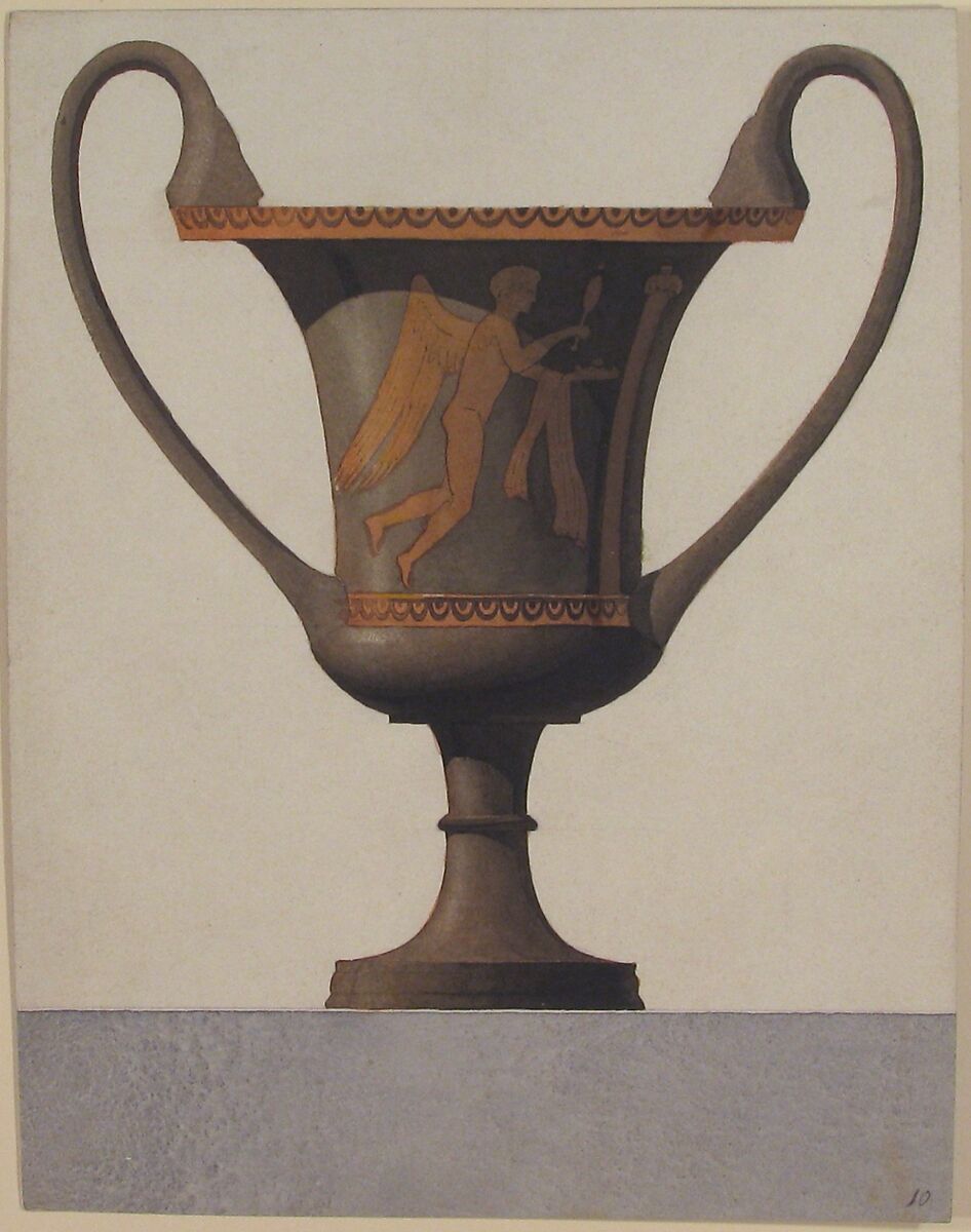 Greek Vase featuring Eros, Anonymous, French, 18th century, Watercolor