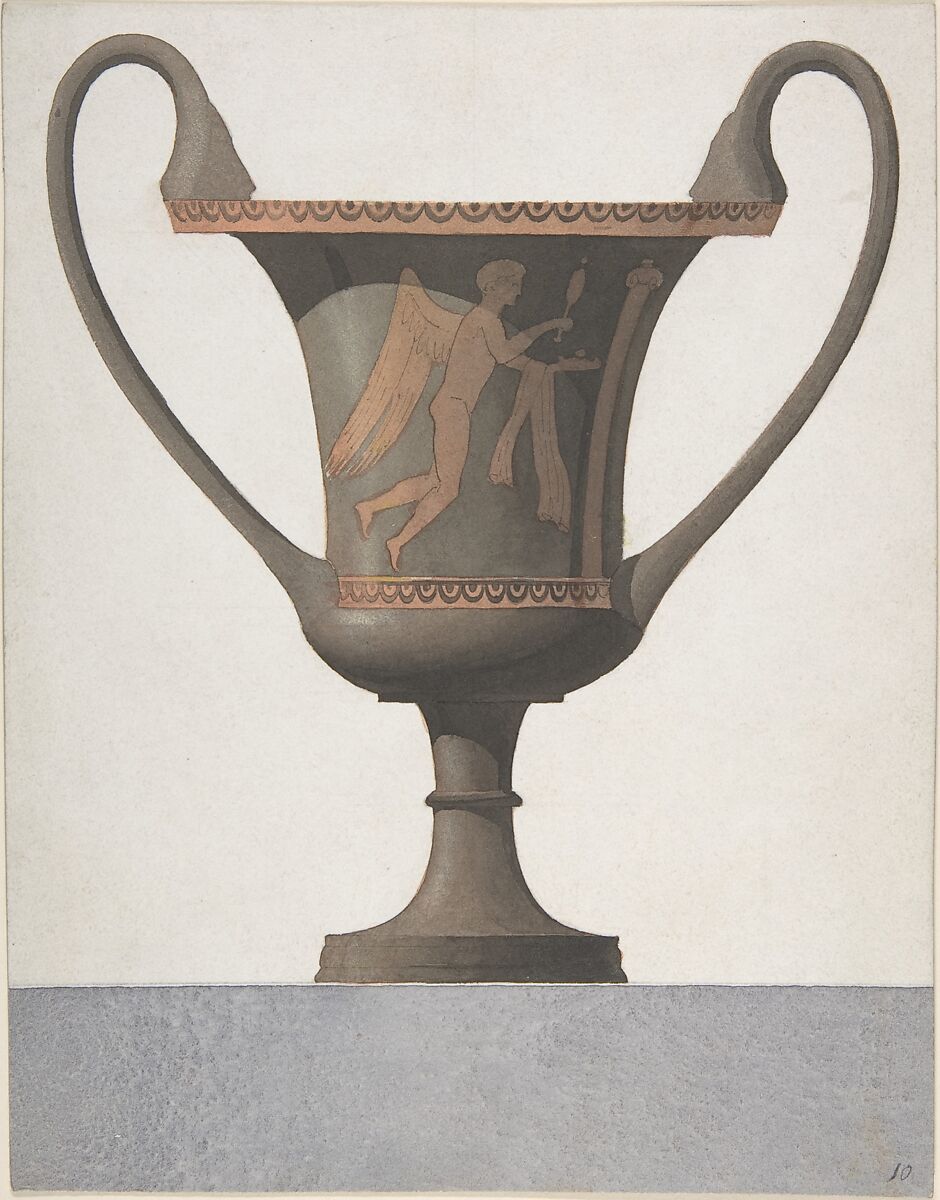 Greek Vase featuring Eros, Anonymous, French, 18th century, Watercolor 