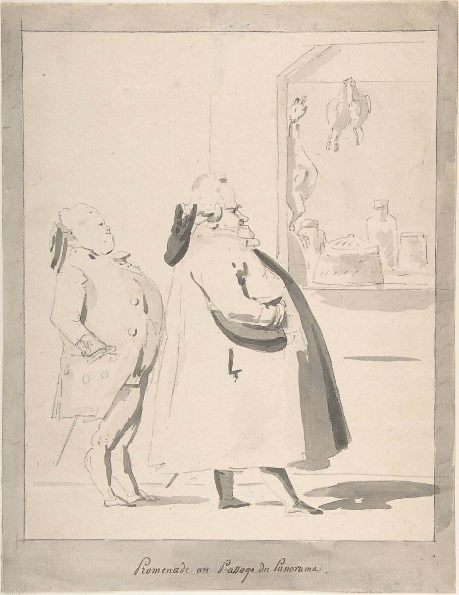 Caricature, Anonymous, French, 18th century, Graphite, brush and wash 