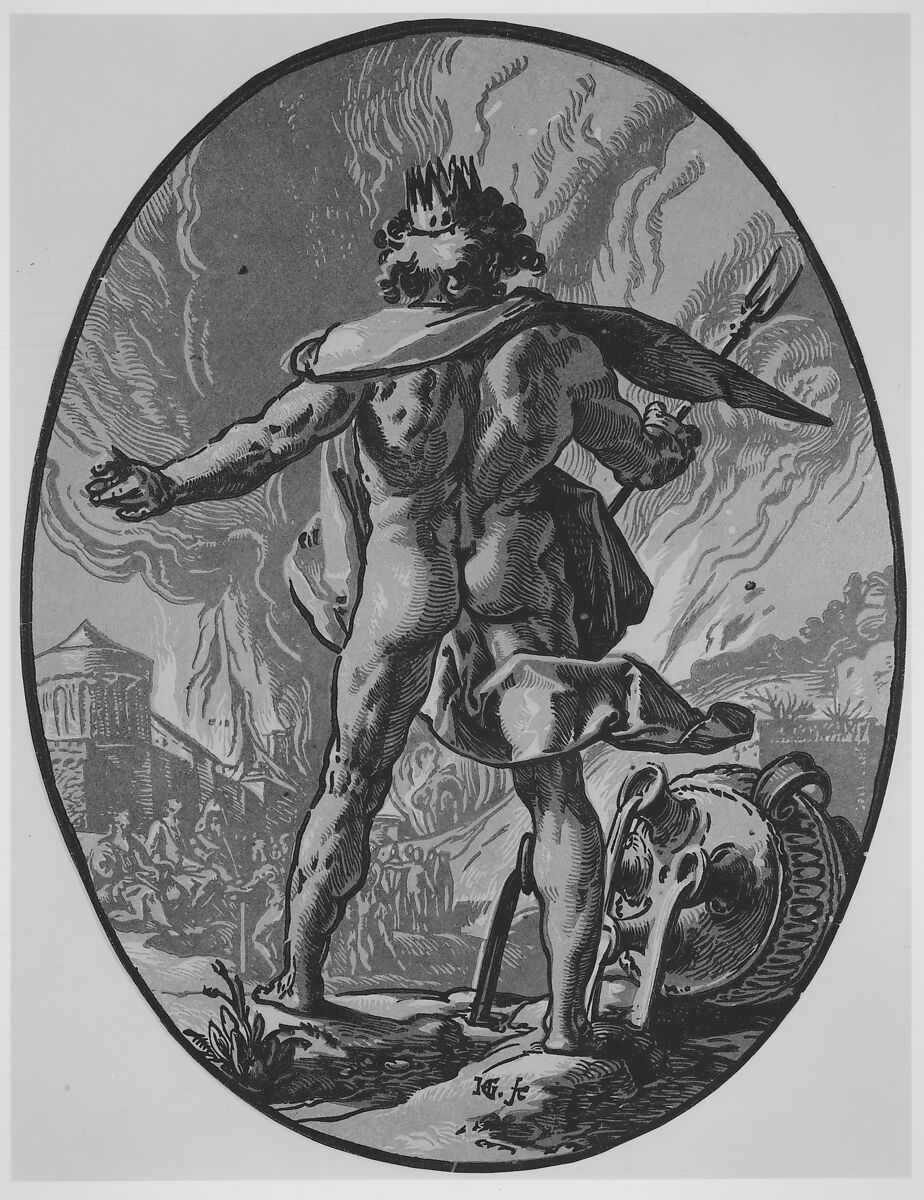 Pluto, Hendrick Goltzius (Netherlandish, Mühlbracht 1558–1617 Haarlem), Chiaroscuro woodcut