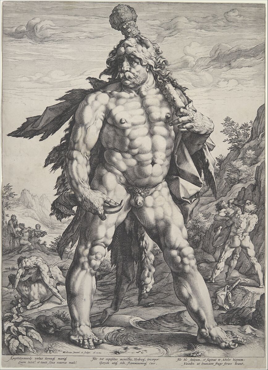 The Great Hercules, Hendrick Goltzius (Netherlandish, Mühlbracht 1558–1617 Haarlem), Engraving 