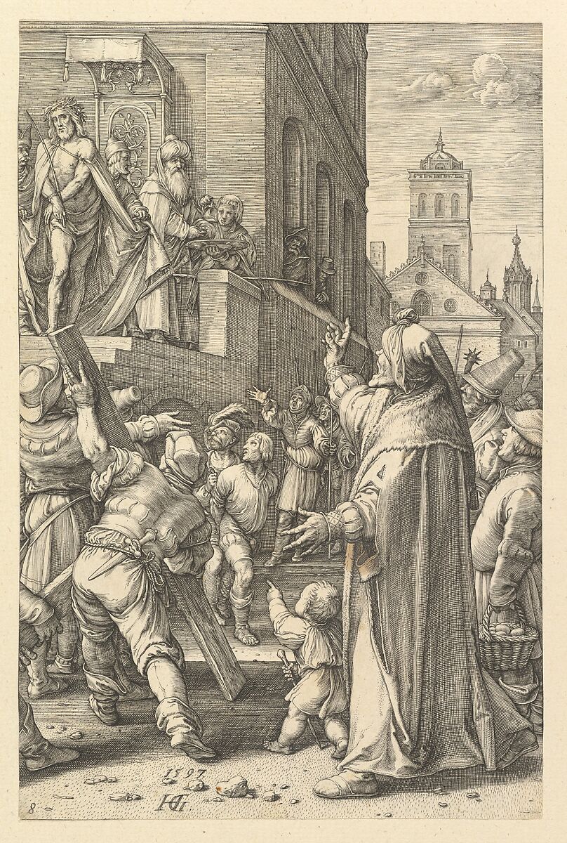Ecce Homo, from "The Passion of Christ", Hendrick Goltzius (Netherlandish, Mühlbracht 1558–1617 Haarlem), Engraving 